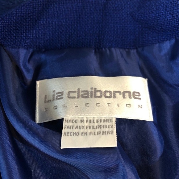 Liz Claiborne Vintage Blazer Chest Pocket Royal Blue - Picture 7 of 16